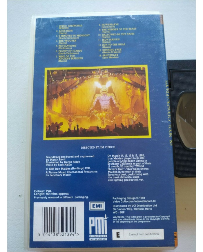 IRON MAIDEN LIVE AFTER DEATH 1994 EMI 90 min - VHS Cinta Tape Am
