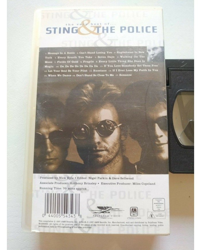 STING & THE POLICE THE VERY BEST OF VHS Cinta Tape 1997 EDICION ESPAÑOLA Am