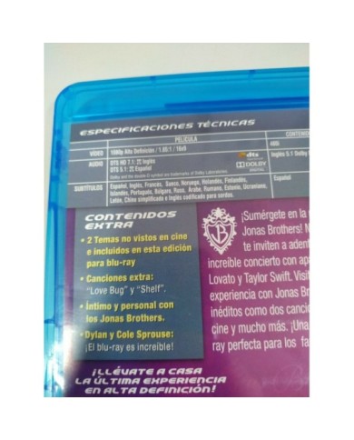 JONAS BROTHERS THE CONCERT EXPERIENCE BLU-RAY WALT DISNEY CASTELLANO E INGLES AM JONAS BROTHERS THE CONCERT EXPERIENCE BLU-RAY WALT DISNEY CASTELLANO E INGLES AM