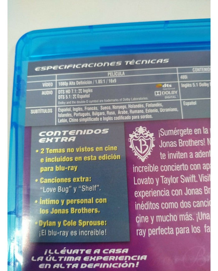 JONAS BROTHERS THE CONCERT EXPERIENCE BLU-RAY WALT DISNEY CASTELLANO E INGLES AM