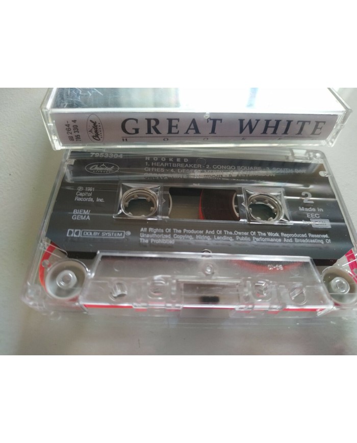GREAT WHITE HOOKED CASSETTE TAPE CINTA CAPITOL EU EDITION 1991 Am