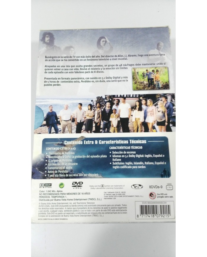 PERDIDOS LOST TEMPORADA 1 COMPLETA 8 DVD REGION 2 + EXTRAS CASTELLANO INGLES AM