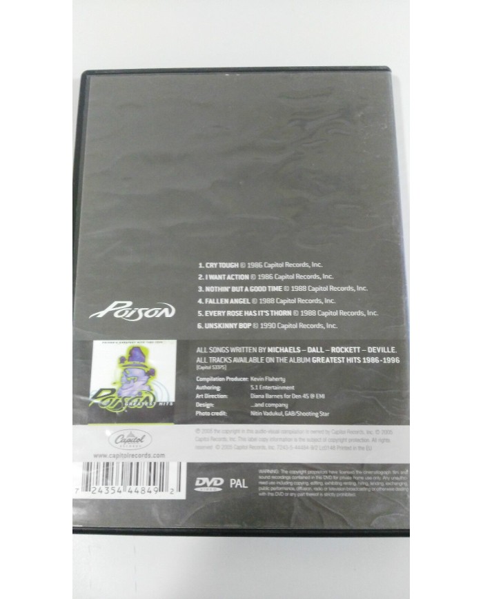 POISON VIDEO HITS DVD 2005 CAPITOL RECORDS - AM POISON VIDEO HITS DVD 2005 CAPITOL RECORDS - AM