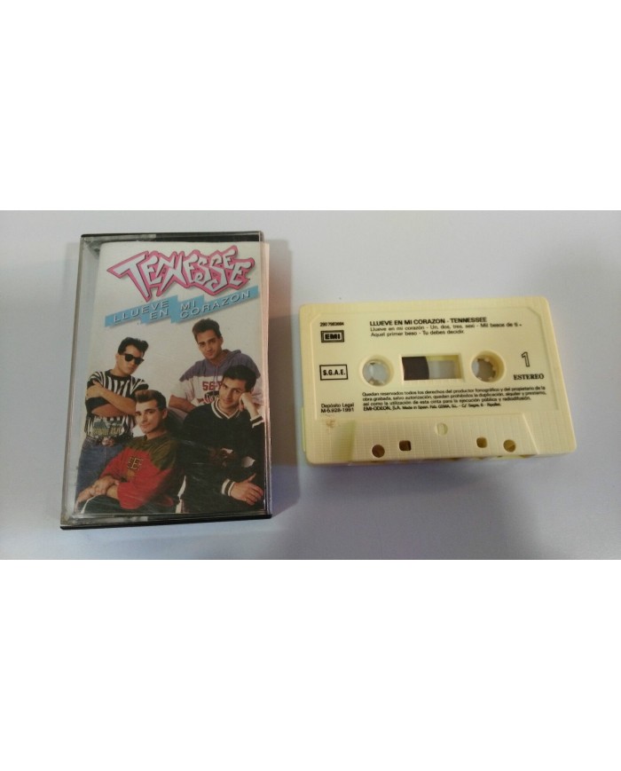 TENNESSEE LLUEVE EN MI CORAZON CINTA TAPE CASSETTE EMI FIRMADA POR TODA LA BANDA