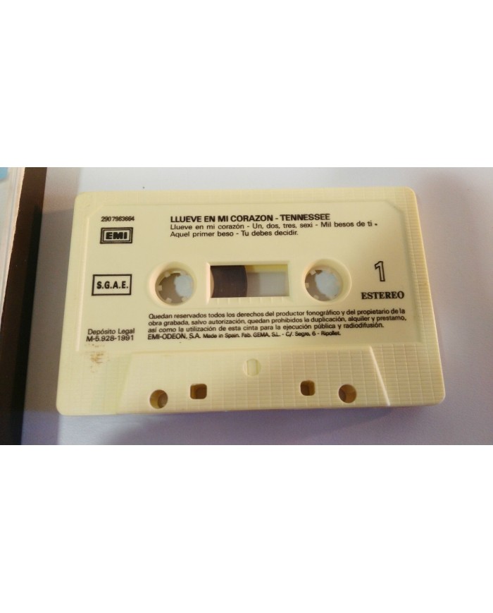TENNESSEE LLUEVE EN MI CORAZON CINTA TAPE CASSETTE EMI FIRMADA POR TODA LA BANDA