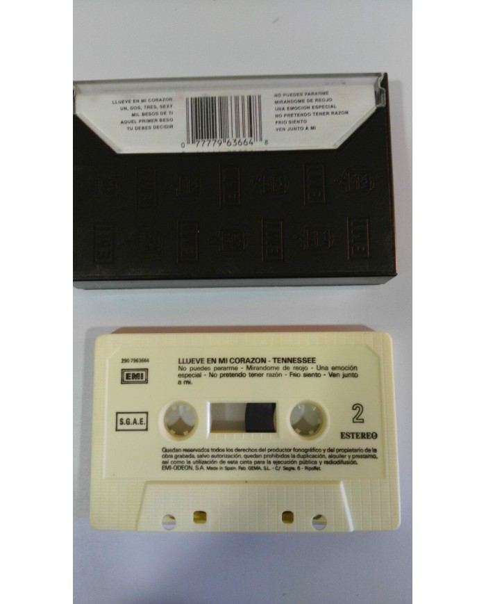 TENNESSEE LLUEVE EN MI CORAZON CINTA TAPE CASSETTE EMI FIRMADA POR TODA LA BANDA