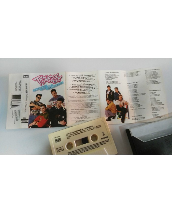 TENNESSEE LLUEVE EN MI CORAZON CINTA TAPE CASSETTE EMI FIRMADA POR TODA LA BANDA