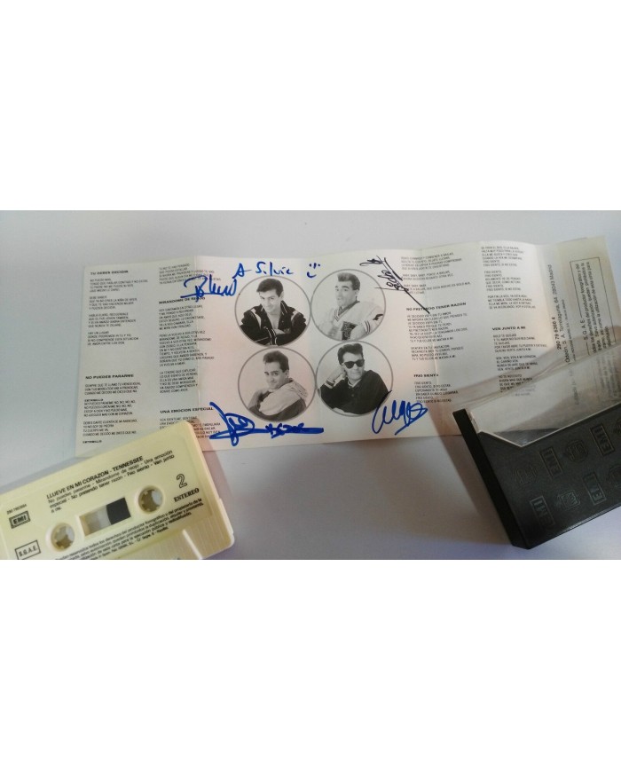 TENNESSEE LLUEVE EN MI CORAZON CINTA TAPE CASSETTE EMI FIRMADA POR TODA LA BANDA
