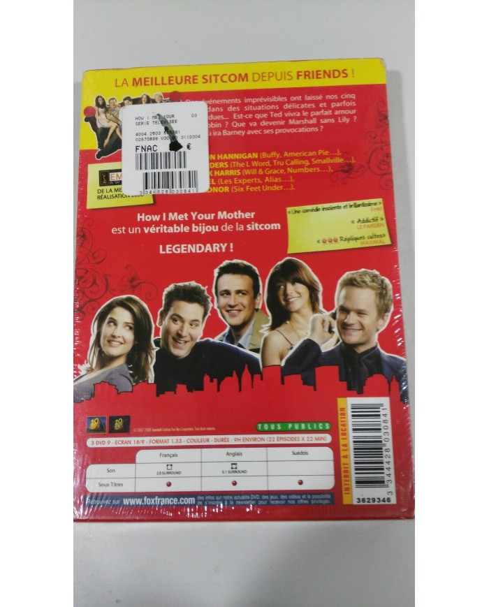 HOW I MET YOUR MOTHER SEASON 2 COMPLETE 3 DVD NEW AND SEALED Ingles Frances - 3T