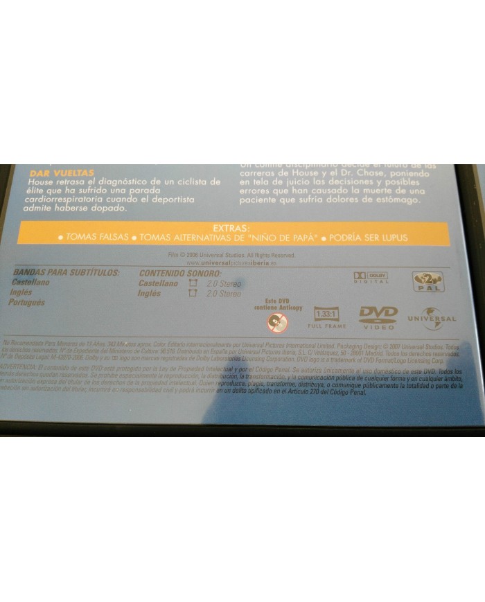 HOUSE MD SEGUNDA TEMPORADA COMPLETA EDICION 6 DVD CASTELLANO ENGLISH - AM