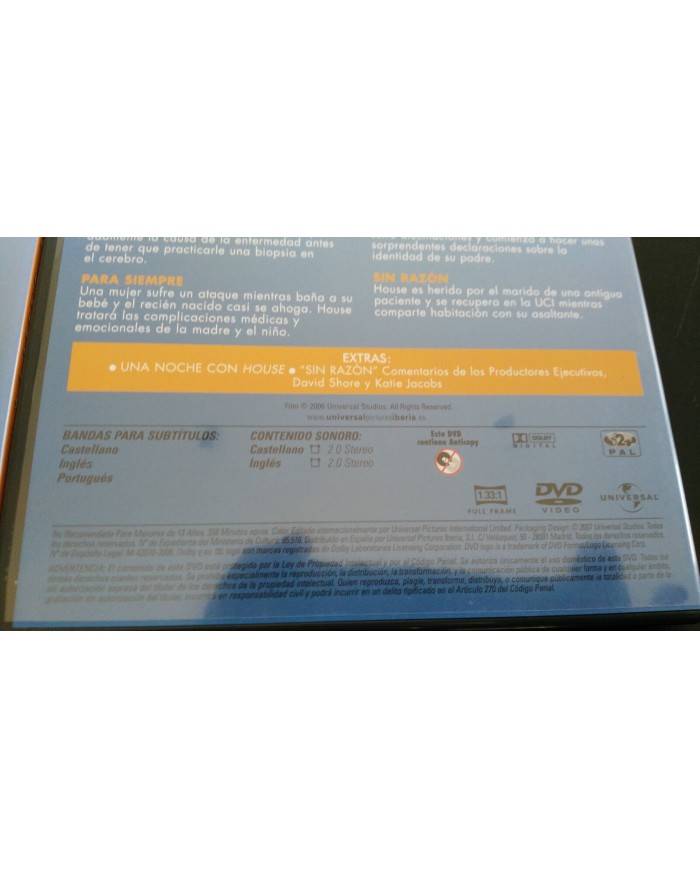 HOUSE MD SEGUNDA TEMPORADA COMPLETA EDICION 6 DVD CASTELLANO ENGLISH - AM