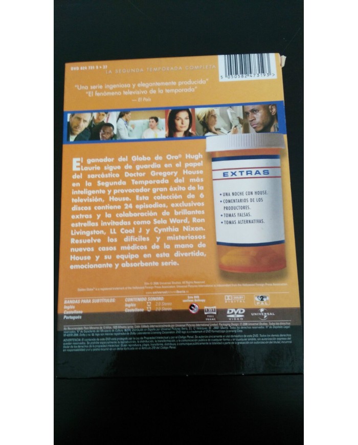 HOUSE MD SEGUNDA TEMPORADA COMPLETA EDICION 6 DVD CASTELLANO ENGLISH - AM