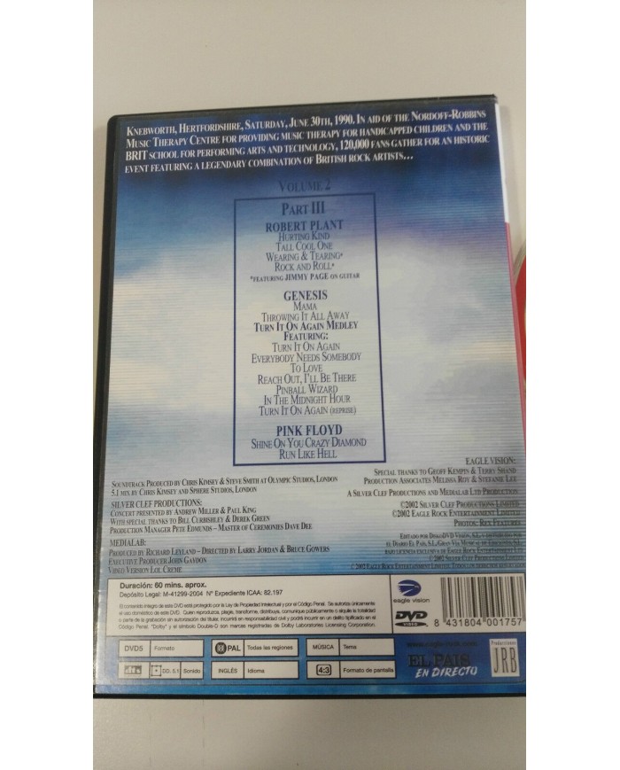 KNEBWORTH VOL 2 PART III DVD PINK FLOYD ROBERT PLANT PAL REGION 0 ALL REGIONS