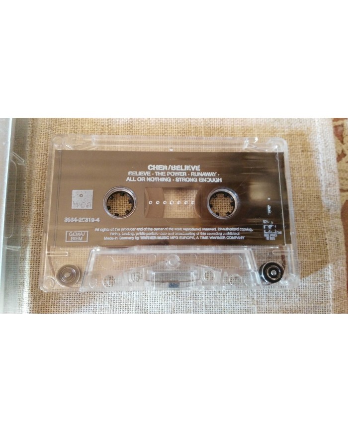 CHER BELIEVE Cinta Tape Cassette WEA 1998 UK EDITION 3984253194 Am
