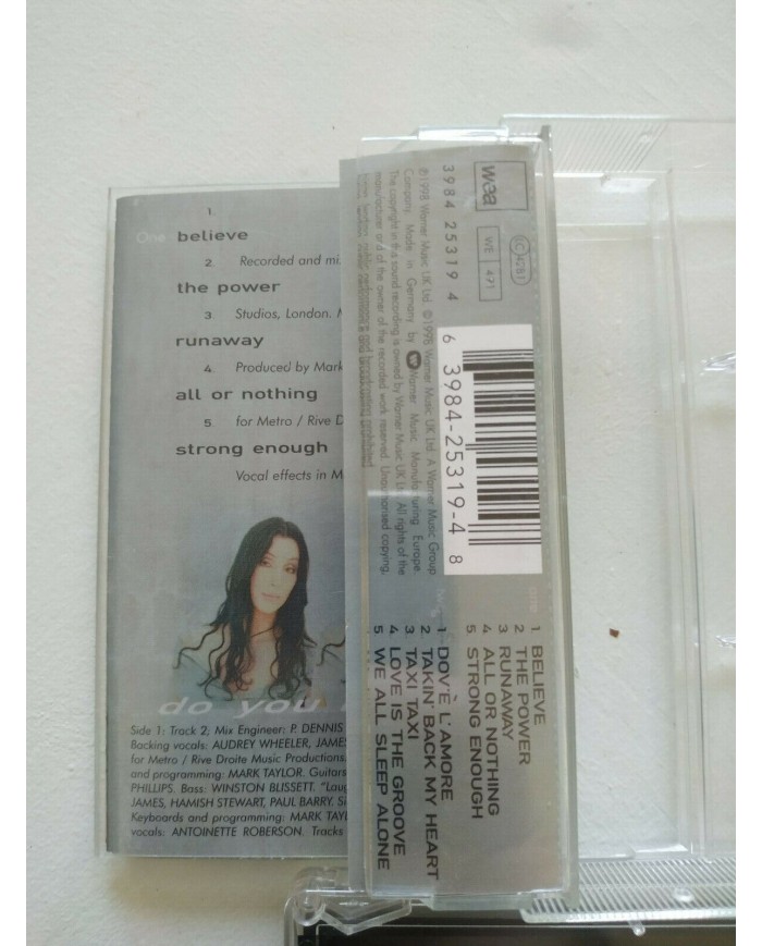 CHER BELIEVE Cinta Tape Cassette WEA 1998 UK EDITION 3984253194 Am