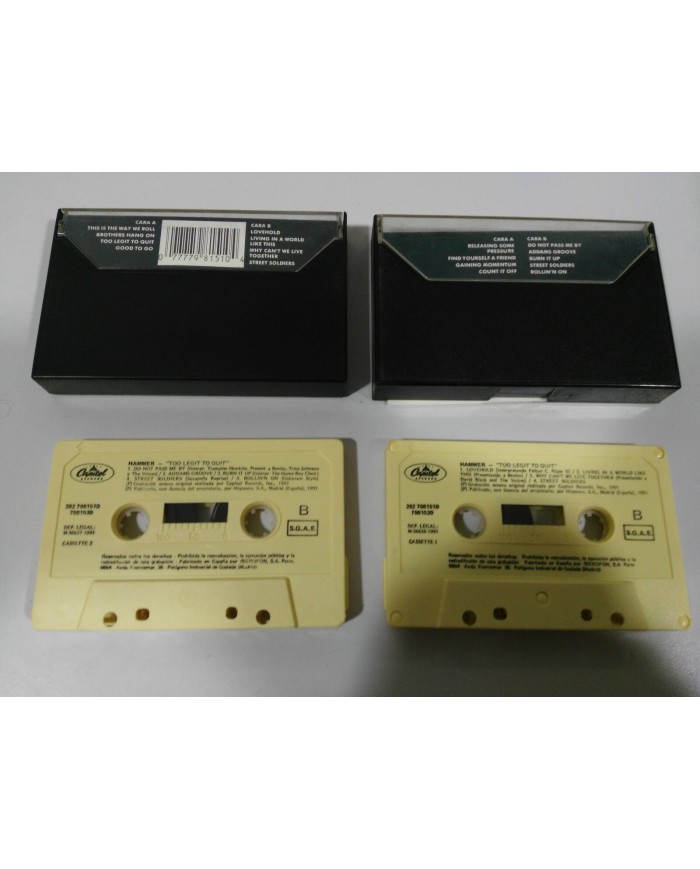 MC HAMMER TOO LEGIT TO QUIT DOBLE 2 X CASSETTE TAPE CAPITOL SPANISH EDITION
