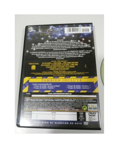CIRQUE DU SOLEIL LA MAGIE CONTINUE DVD CASTELLANO + EXTRAS 1986 - 2004 SONY CIRQUE DU SOLEIL LA MAGIE CONTINUE DVD CASTELLANO + EXTRAS 1986 - 2004 SONY