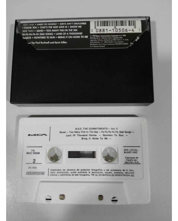 THE COMMITMENTS VOL 2 SOUNDTRACK OST CINTA TAPE CASSETTE 1992 SPANISH ED MCA Am