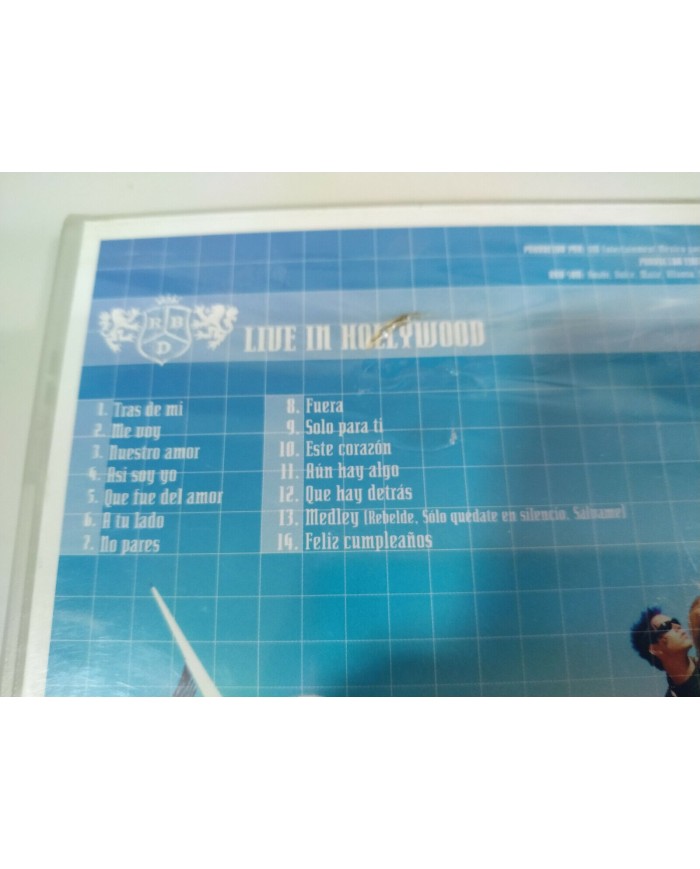 RBD REBELDE WAY LIVE IN HOLLYWOOD DVD 2005 REGION 0 ALL - Nuevo - 3T