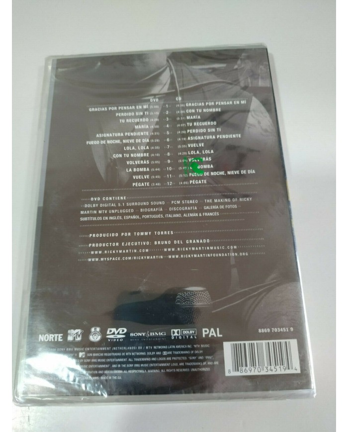 RICKY MARTIN - MTV UNPLUGGED - DVD + CD - 2006 - ALL REGIONS - Nuevo - AM RICKY MARTIN - MTV UNPLUGGED - DVD + CD - 2006 - ALL REGIONS - Nuevo - AM