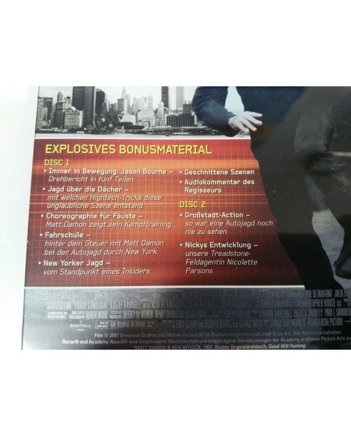 BOURNE ULTIMATUM 2 DVD STEELBOOK ENGLISH DEUTSCH - GERMAN EDITION MATT DAMON AM