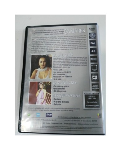 LOLA FLORES + CARMEN FLORES + ENRIQUE MONTOYA DVD CANTARES CORRAL LA PACHECA Am LOLA FLORES + CARMEN FLORES + ENRIQUE MONTOYA DVD CANTARES CORRAL LA PACHECA Am