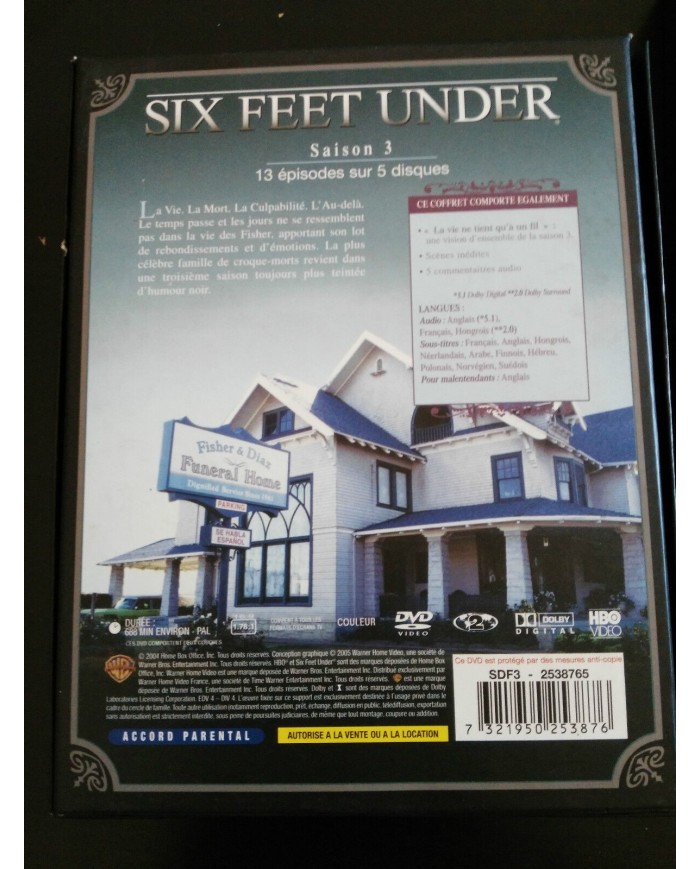 SIX FEET UNDER COMPLETE SAISON 3 DELUXE BOX EDITION 5 DVD ENGLISH FRANCAIS - AM
