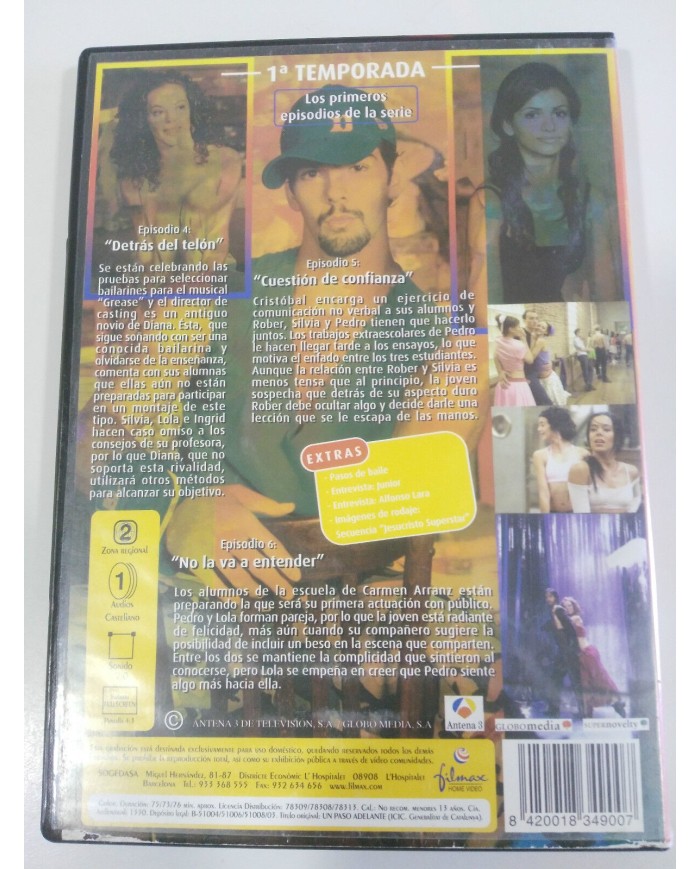 UPA DANCE UN PASO ADELANTE 2 X DVD TEMPORADA 1 EPISODIOS 4-6 + EXTRAS 4 HS Am