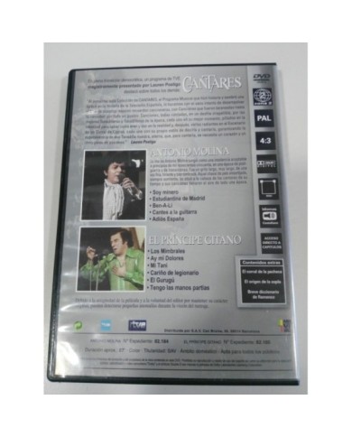 ANTONIO MOLINA + EL PRINCIPE GITANO DVD CANTARES CORRAL DE LA PACHECA Am ANTONIO MOLINA + EL PRINCIPE GITANO DVD CANTARES CORRAL DE LA PACHECA Am