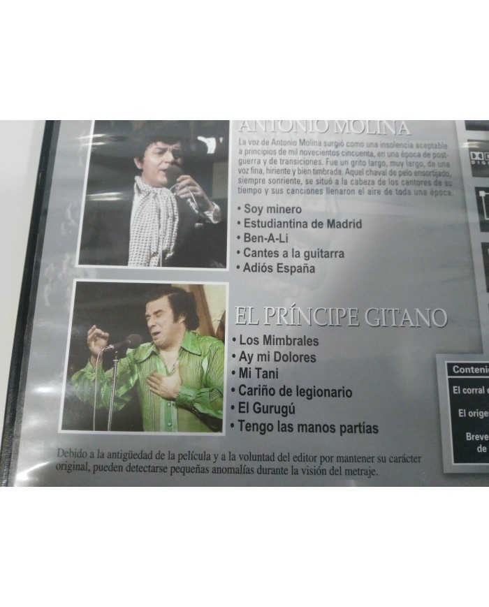 ANTONIO MOLINA + EL PRINCIPE GITANO DVD CANTARES CORRAL DE LA PACHECA Am