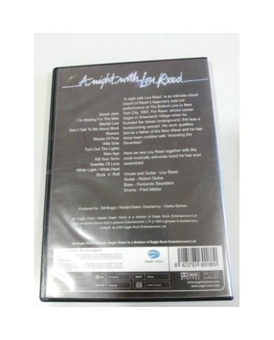 LOU REED IN CONCERT A NIGHT WITH LOU REED DVD PAL REGION 0 ALL REGIONS 60 MIN LOU REED IN CONCERT A NIGHT WITH LOU REED DVD PAL REGION 0 ALL REGIONS 60 MIN