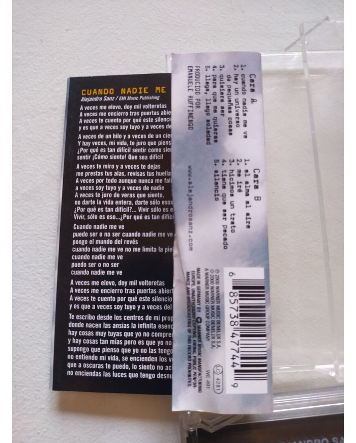 ALEJANDRO SANZ El Alma Al Aire 2000 WEA German Press - Cinta Tape Cassette 3T