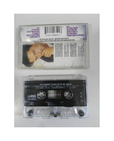ALEJANDRO SANZ SI TU ME MIRAS 1993 CINTA TAPE CASSETTE GERMAN EDITION WEA 3T