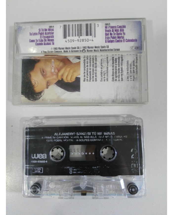 ALEJANDRO SANZ SI TU ME MIRAS 1993 CINTA TAPE CASSETTE GERMAN EDITION WEA 3T