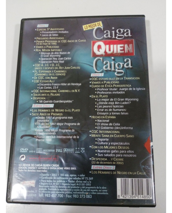 CAIGA QUIEN CAIGA CQC LO MEJOR 2 X DVD GRAN WYOMING HOMBRES DE NEGRO - 3T