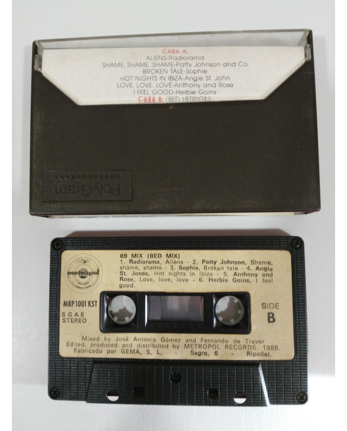 69 MIX CASSETTE TAPE CINTA METROPOL 1988 SPANISH EDITION PAPER LABELS MAX MIX