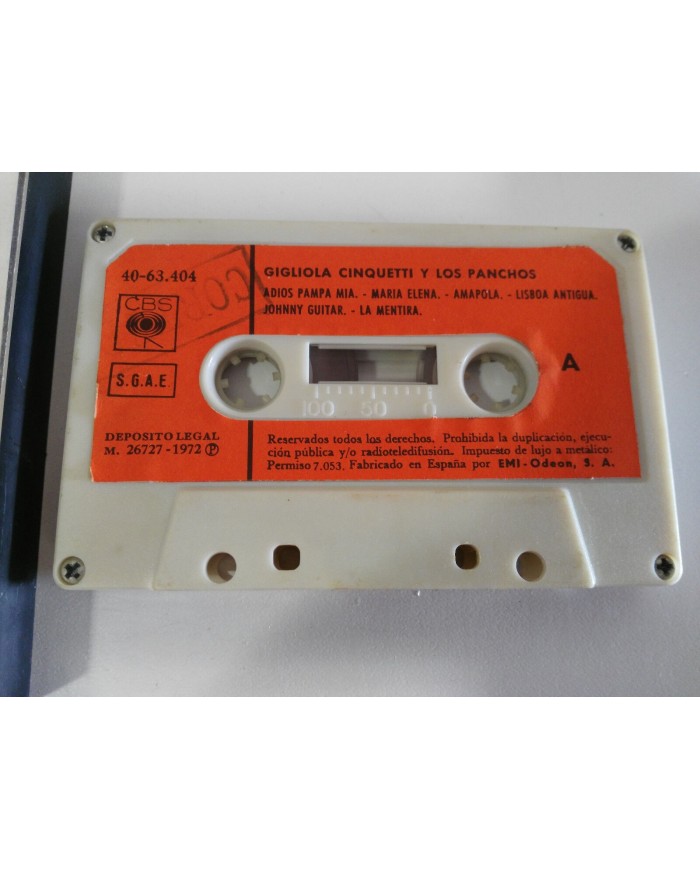 GIGLIOLA CINQUETTI Y LOS PANCHOS CINTA TAPE CASSETTE SPANISH ED 1972 PAPER LAB