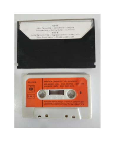 GIGLIOLA CINQUETTI Y LOS PANCHOS CINTA TAPE CASSETTE SPANISH ED 1972 PAPER LAB