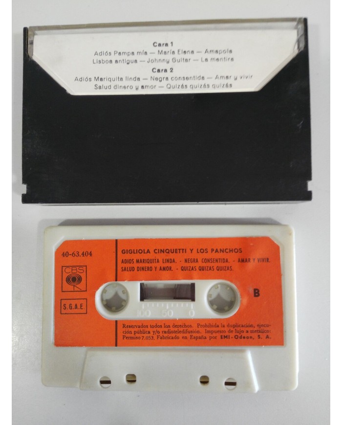 GIGLIOLA CINQUETTI Y LOS PANCHOS CINTA TAPE CASSETTE SPANISH ED 1972 PAPER LAB