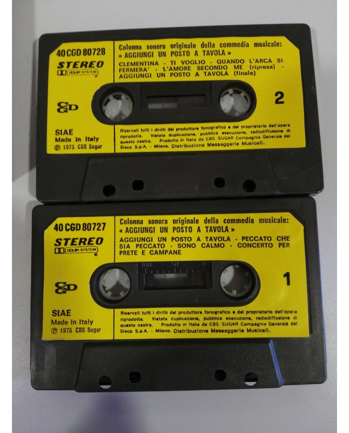 AGGIUNGI UN POSTO A TAVOLA SOUNDTRACK OST DOBLE 2 X CASSETTE TAPE CINTA 1975