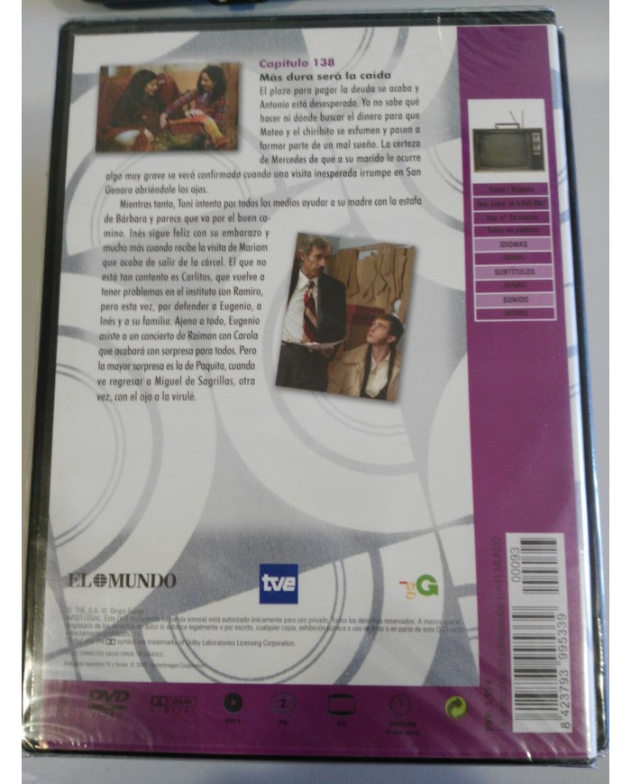 CUENTAME COMO PASO Octava Temporada 8 - 17 DVD Capitulos 121 AL 138 - Nuevo - 2T