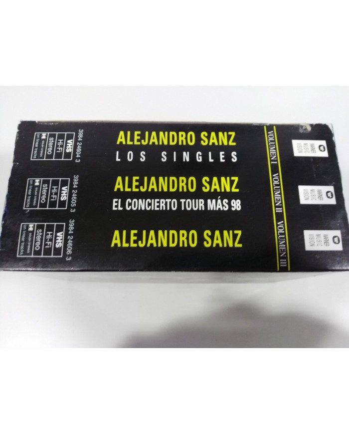 ALEJANDRO SANZ LOS VIDEOS - CINTA 3 X TRIPLE VHS EN CAJA EDICION ESPAÑOLA