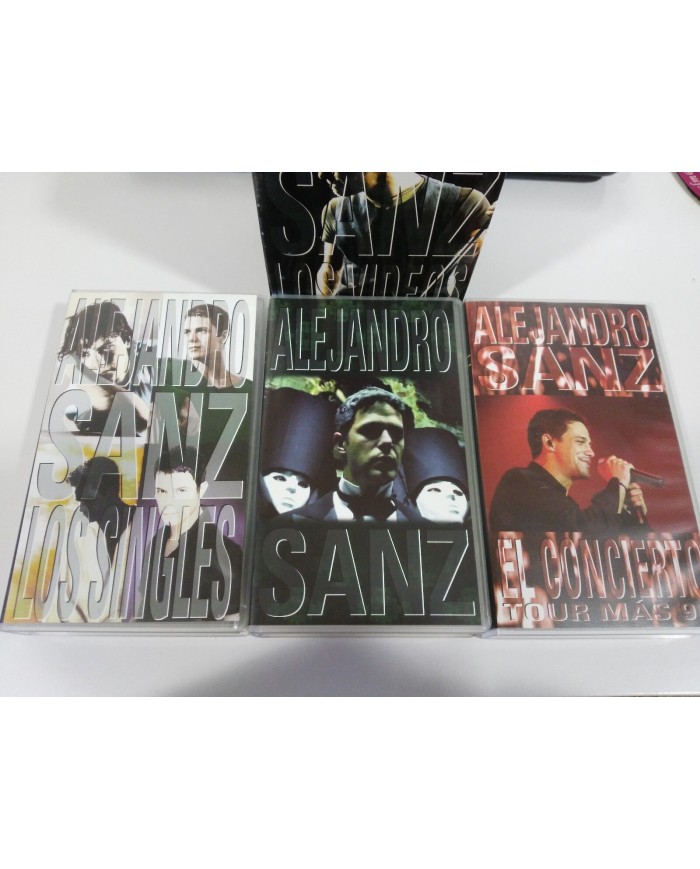 ALEJANDRO SANZ LOS VIDEOS - CINTA 3 X TRIPLE VHS EN CAJA EDICION ESPAÑOLA