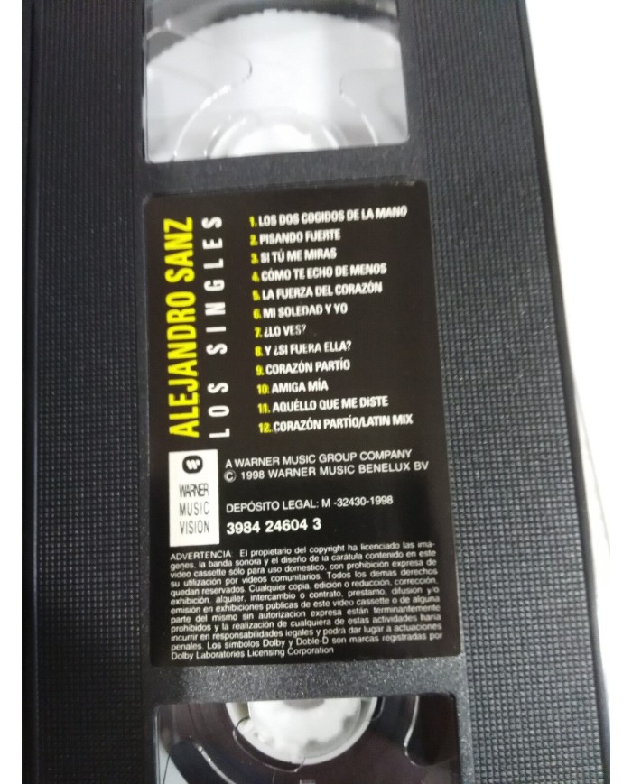 ALEJANDRO SANZ LOS VIDEOS - CINTA 3 X TRIPLE VHS EN CAJA EDICION ESPAÑOLA