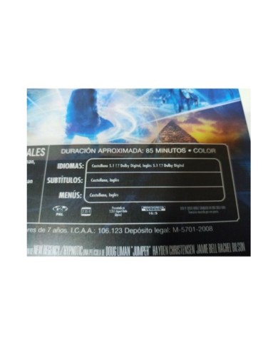 JUMPER DVD STEELBOOK + EXTRAS HAYDEN CHRISTENSEN ESPAÑOL ENGLISH - AM JUMPER DVD STEELBOOK + EXTRAS HAYDEN CHRISTENSEN ESPAÑOL ENGLISH - AM