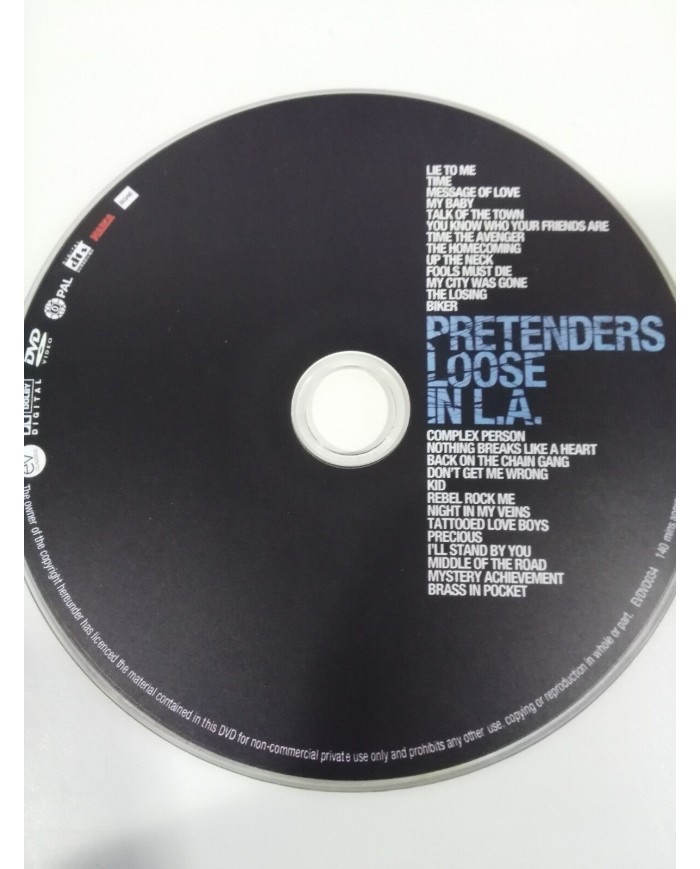 PRETENDERS LOOSE IN L.A. LIVE AT WILTERN THEATRE 2003 DVD SLIM - REGION 0