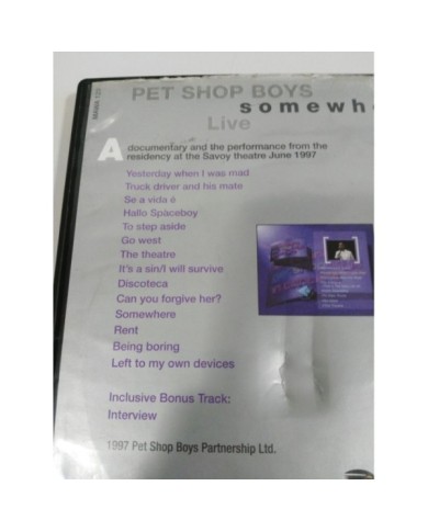 PET SHOP BOYS SOMEWHERE IN CONCERT DVD 1997 REGION 2 - 91 MIN GERMAN EDITION PET SHOP BOYS SOMEWHERE IN CONCERT DVD 1997 REGION 2 - 91 MIN GERMAN EDITION