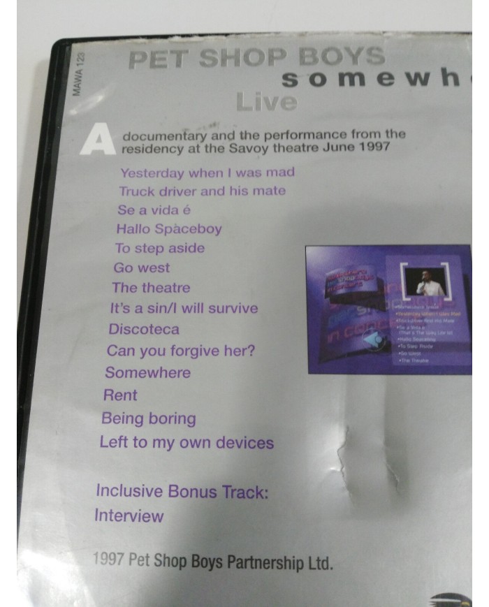 PET SHOP BOYS SOMEWHERE IN CONCERT DVD 1997 REGION 2 - 91 MIN GERMAN EDITION