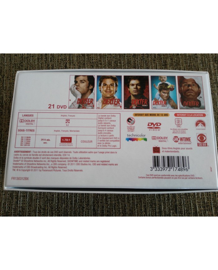 DEXTER TEMPORADAS SEASONS SAISONS 1-5 - 21 DVD NUEVA ENGLISH FRANCAIS Am
