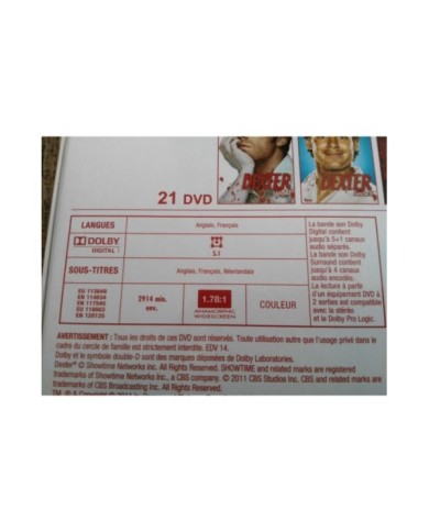 DEXTER TEMPORADAS SEASONS SAISONS 1-5 - 21 DVD NUEVA ENGLISH FRANCAIS Am DEXTER TEMPORADAS SEASONS SAISONS 1-5 - 21 DVD NUEVA ENGLISH FRANCAIS Am